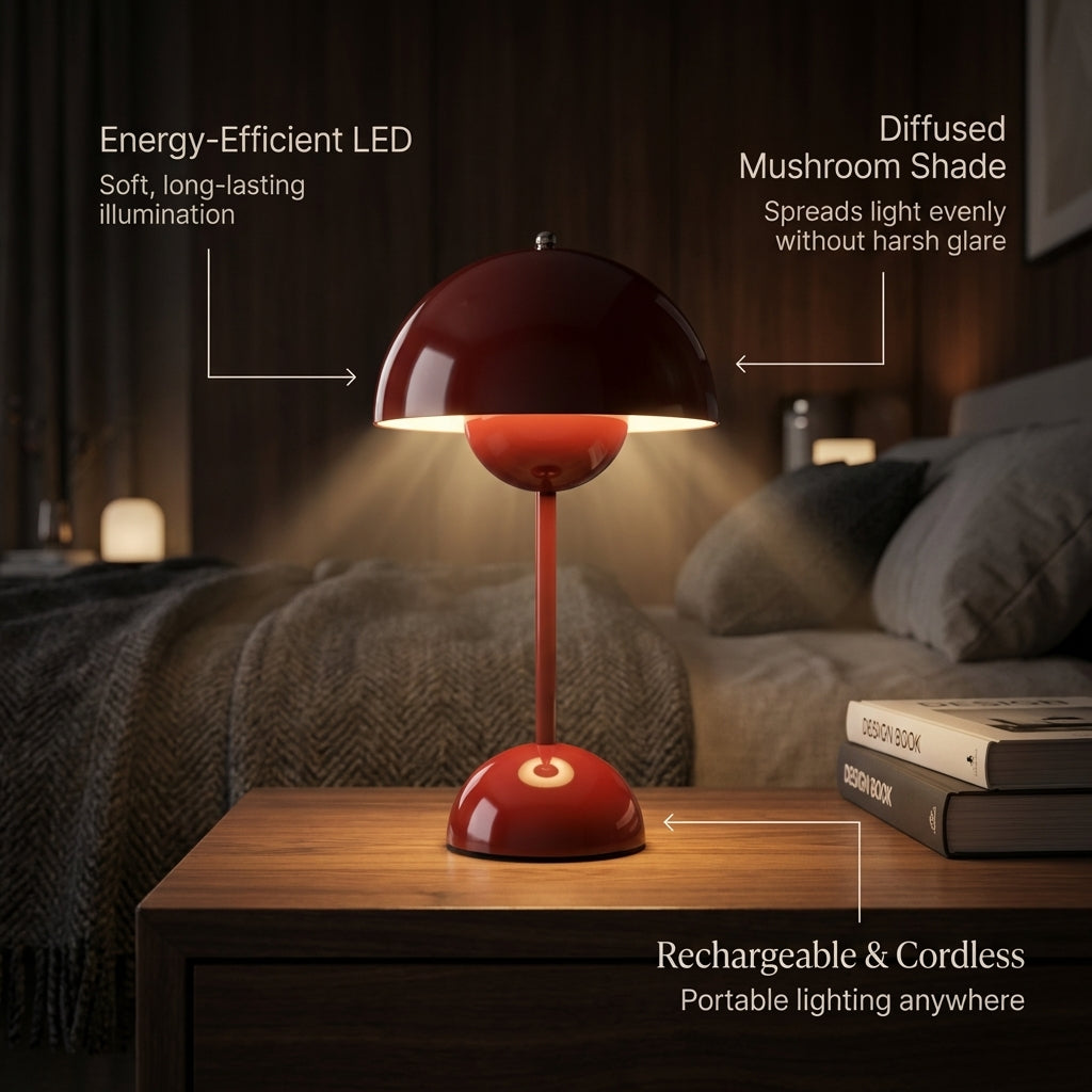 Minimalist Flowerpot Portable Mushroom Table Lamp