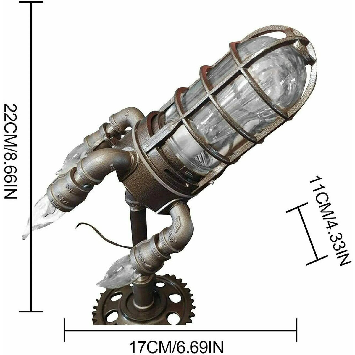 Steampunk Rocket Lamp