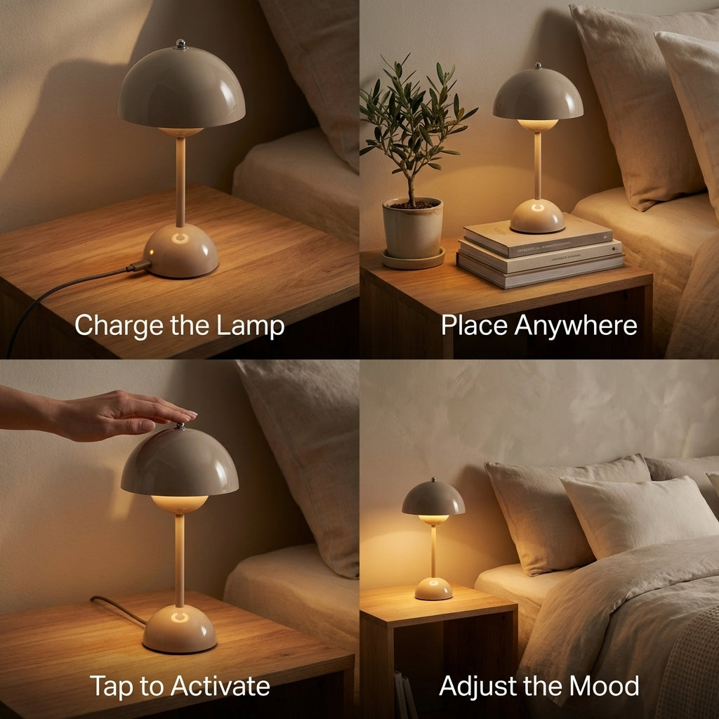Minimalist Flowerpot Portable Mushroom Table Lamp
