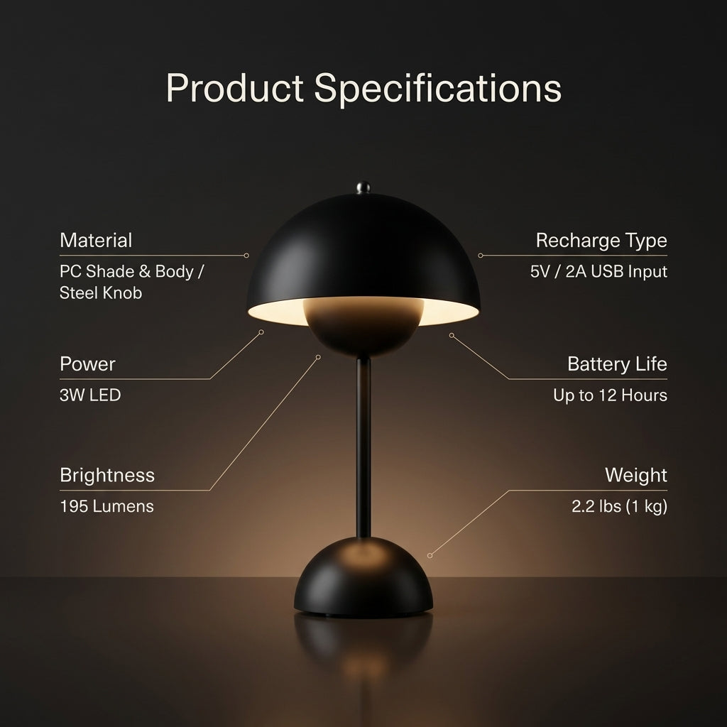 Minimalist Flowerpot Portable Mushroom Table Lamp